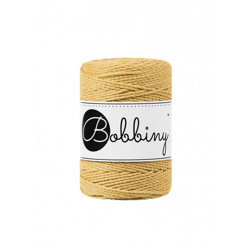 Honey macrame cotton rope 3ply 1.5mm 100m | Bobbiny