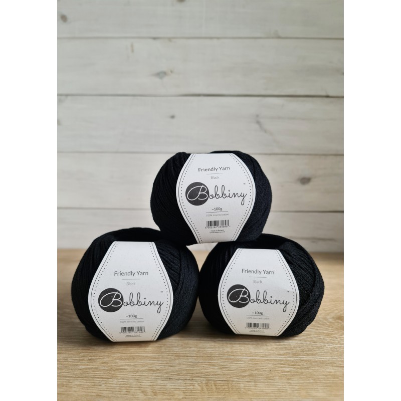 Friendly Yarn Black | Bobbiny
