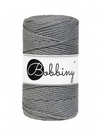 Stone Grey Macrame Rope 3ply 3mm 100m | BOBBINY