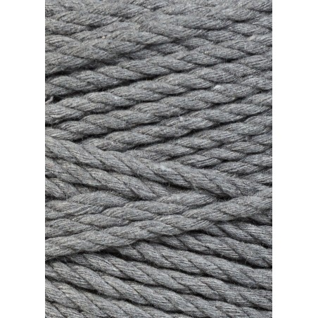 Ciemny Szary sznurek 3ply potrójnie skręcany 3mm | BOBBINY