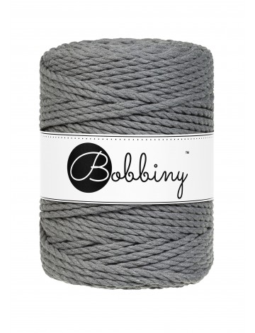 Stone Grey 3ply Macrame Rope 5mm 100m | BOBBINY