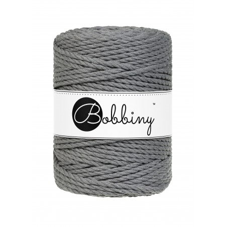 Ciemny Szary 3ply potrójnie skręcany 5mm 100m | BOBBINY