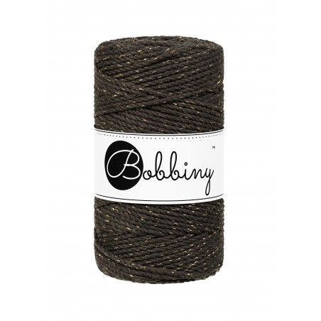 Espresso ze Złotą Nitką sznurek 3ply potrójnie skręcany 3mm | BOBBINY