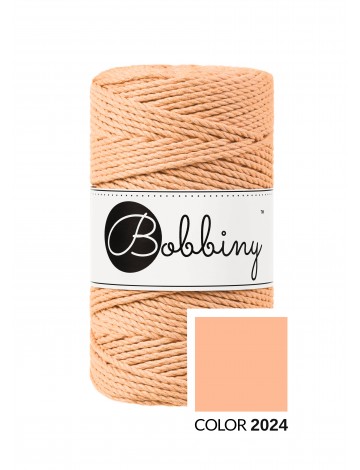 Brzoskwiniowy sznurek 3ply potrójnie skręcany 3mm | BOBBINY