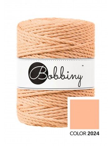 Brzoskwiniowy 3ply potrójnie skręcany 5mm 100m | BOBBINY