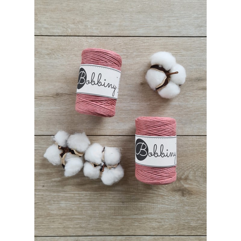 Peony single twist macrame cotton cord 1.5mm 100m | BOBBINY