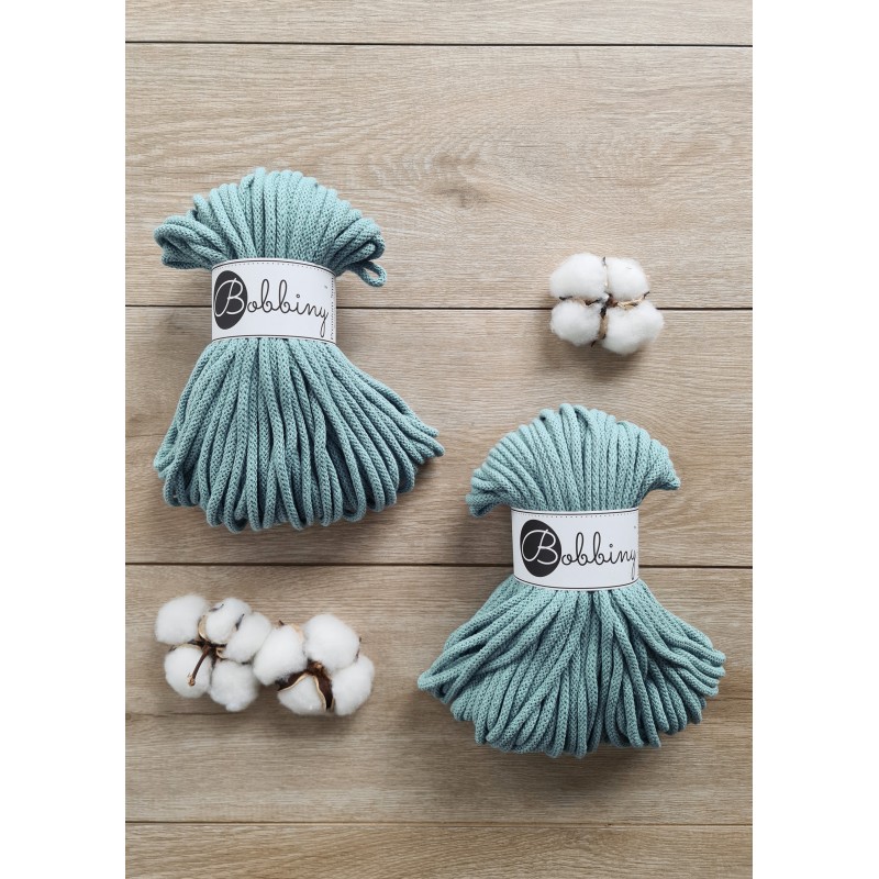 Duck Egg Blue Braided Cord 5mm 100m | BOBBINY