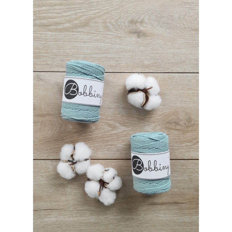 Brudny Błękit sznurek do makramy 3ply 1.5mm 100m | Bobbiny