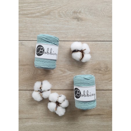 Duck Egg Blue macrame cotton rope 3ply 1.5mm 100m | Bobbiny