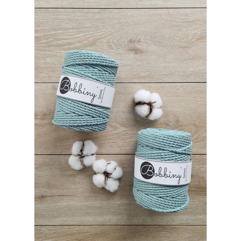Duck Egg Blue 3ply Macrame Rope 5mm 100m | BOBBINY