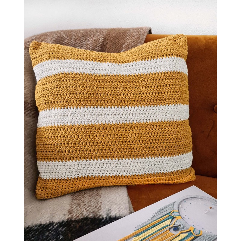 Taie d'oreiller au crochet rayé