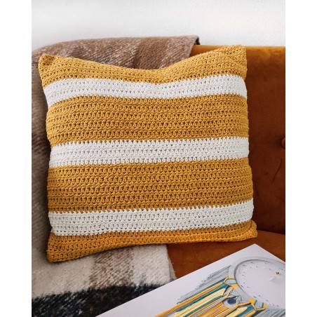 Taie d'oreiller au crochet rayé