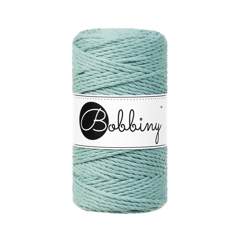 Duck Egg Blue Macrame Rope 3ply 3mm 100m | BOBBINY