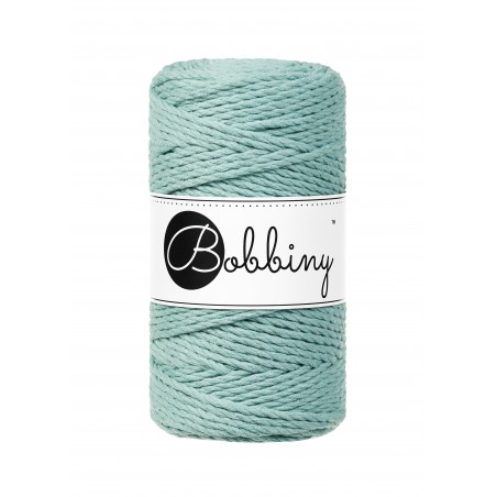 Duck Egg Blue Macrame Rope 3ply 3mm 100m | BOBBINY