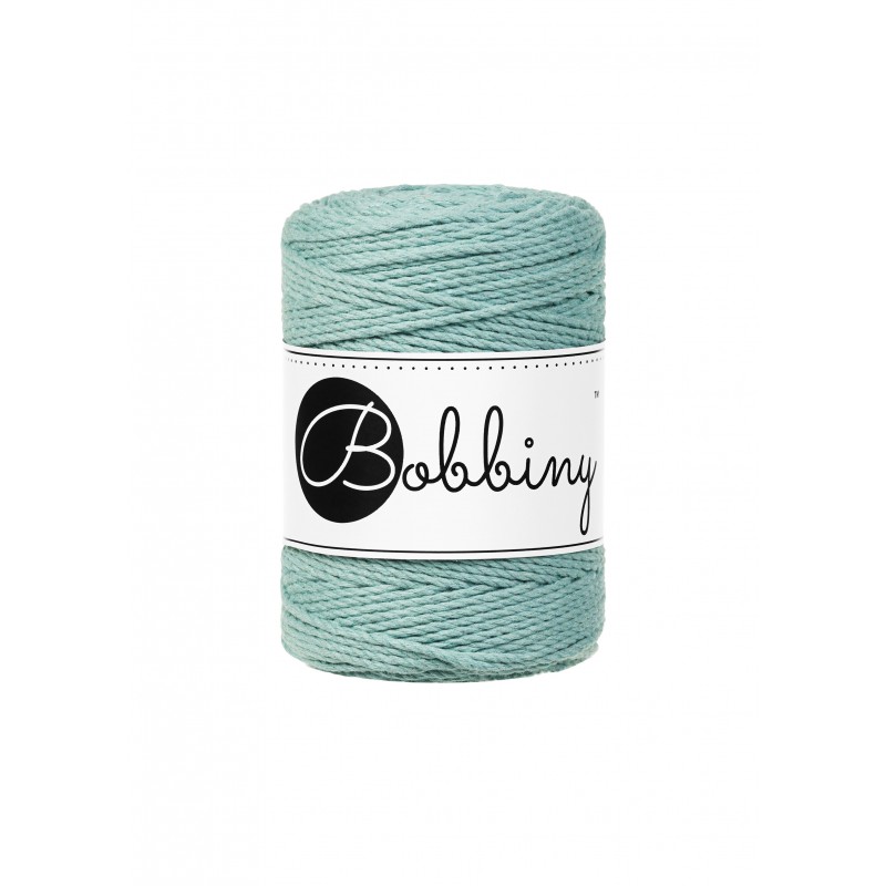 Duck Egg Blue macrame cotton rope 3ply 1.5mm 100m | Bobbiny
