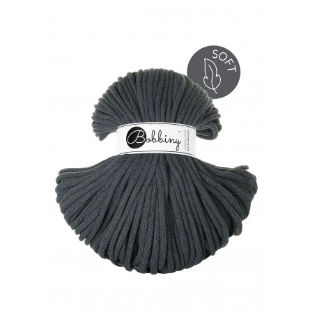 Charcoal Flechtkordeln 8mm 100m | Jumbo Soft | Bobbiny
