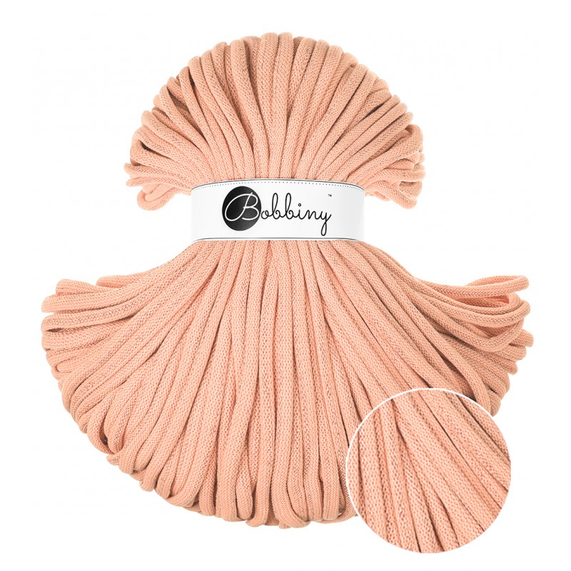 Unicolor Peach Fuzz cotton cord 9mm jumbo 100m | BOBBINY