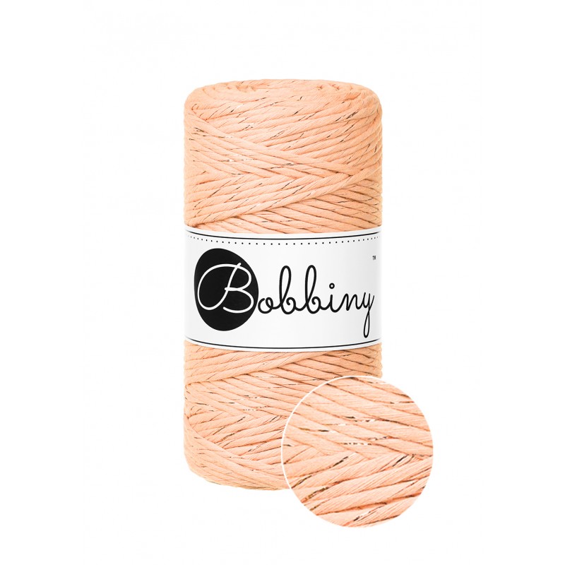 Unicolor Brzoskwiniowy bawełniany sznurek 3mm 100m| BOBBINY