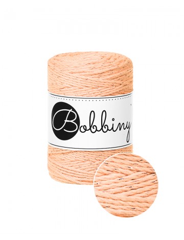 Unicolor Peach Fuzz macrame cotton rope 3ply 1.5mm 100m | Bobbiny