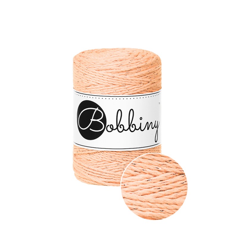 Unicolor Brzoskwiniowy sznurek do makamy 3ply 1.5mm 100m | Bobbiny