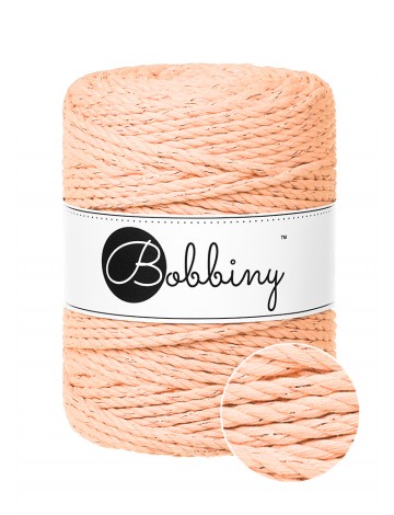 Unicolor Peach Fuzz | Corde torsadée 3ply 5mm 100m | Bobbiny