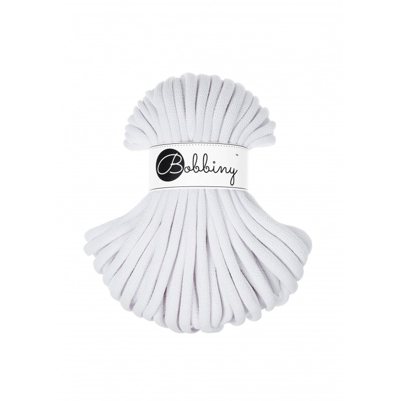 White Corde Tressé eJumbo 9mm 30m - Cordon Premium pour l'Artisanat