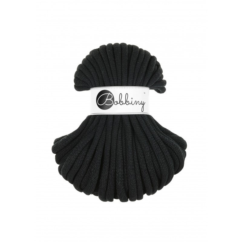 Black Corde Tressé eJumbo 9mm 30m - Cordon Premium pour l'Artisanat