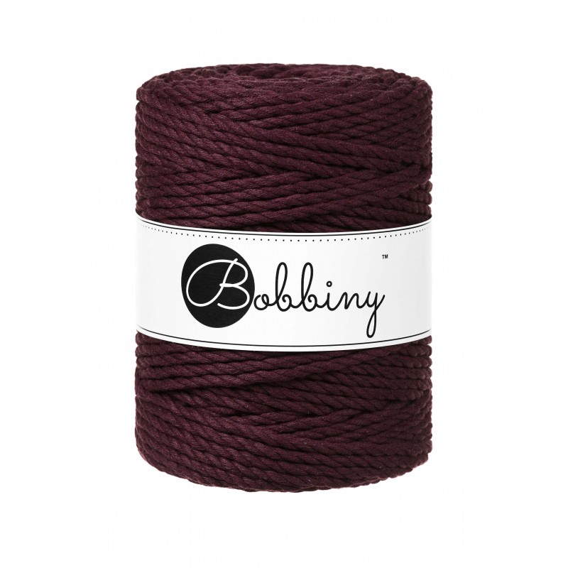 Burgundy 3ply Macrame Rope 5mm 100m | BOBBINY