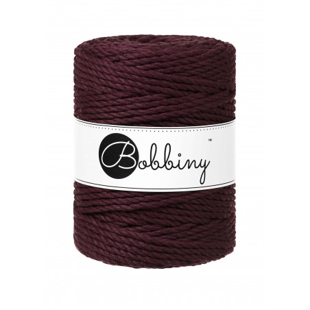 Burgundowy 3ply potrójnie skręcany 5mm 100m | BOBBINY