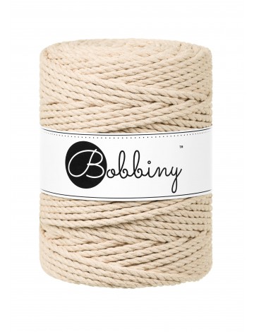 Ciepły Beż 3ply potrójnie skręcany 5mm 100m | BOBBINY