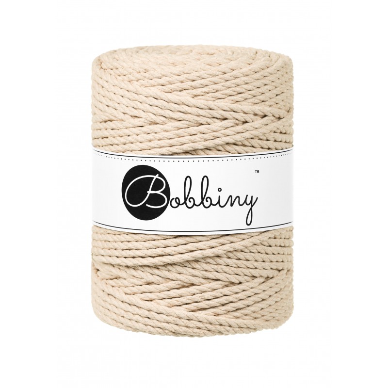 Warm Beige Makramee-Kordel 3ply 5 mm 100m | BOBBINY