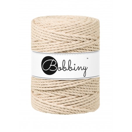 Warm Beige Makramee-Kordel 3ply 5 mm 100m | BOBBINY