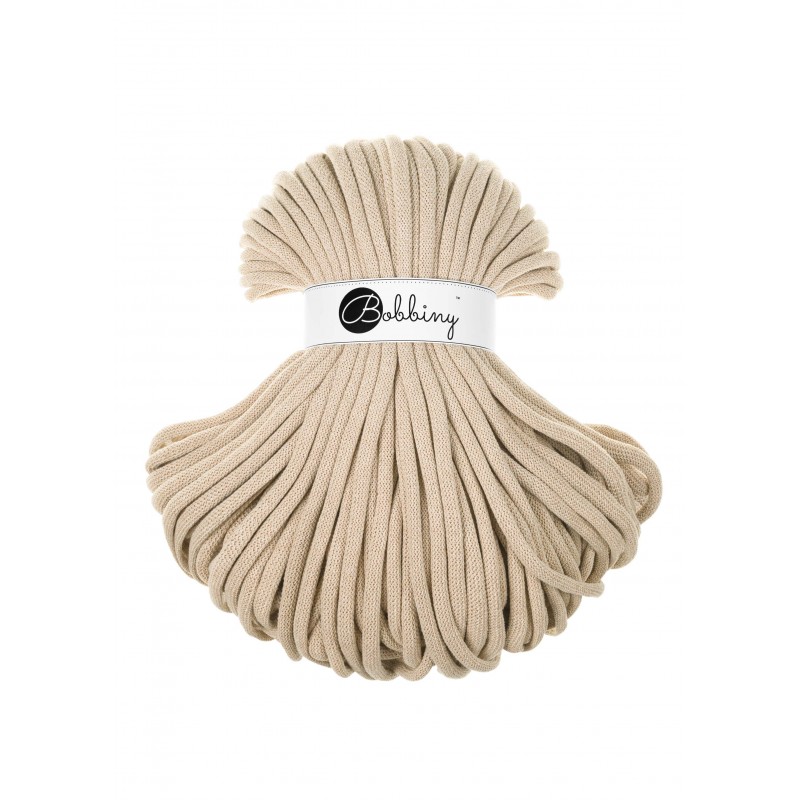 Warm Beige cotton cord 9mm jumbo 100m | BOBBINY