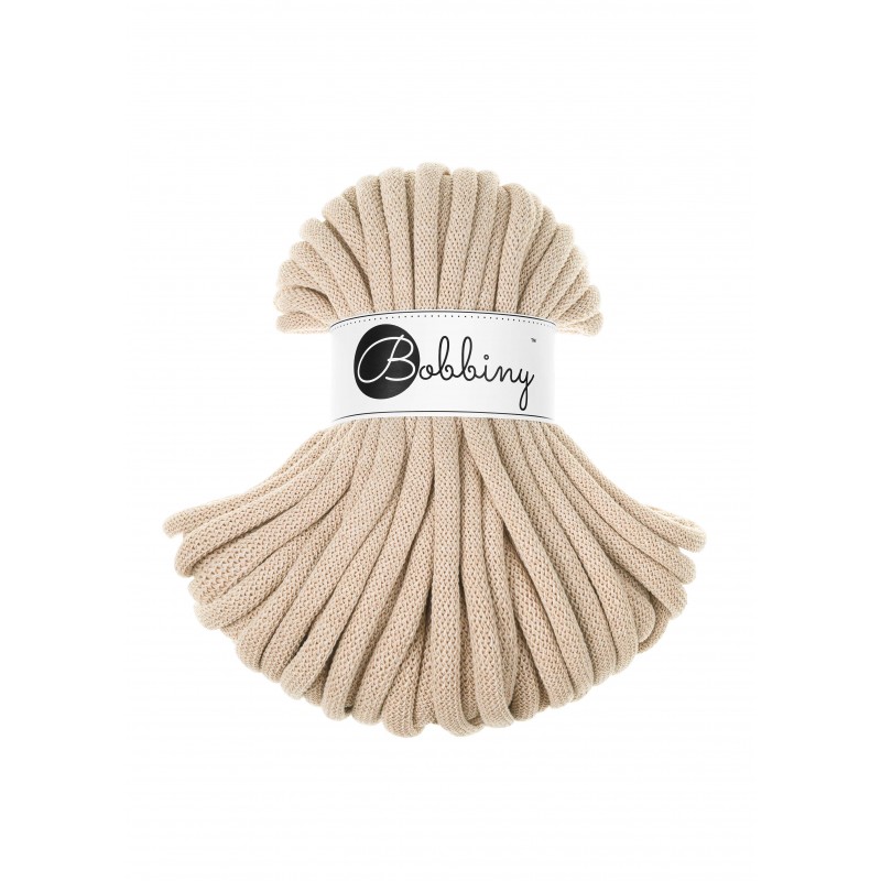 Warm Beige Corde Tressé eJumbo 9mm 30m - Cordon Premium pour l'Artisanat