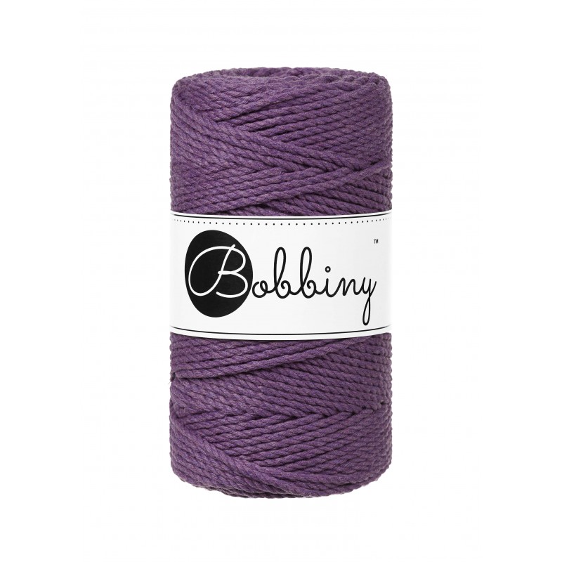 Violet Macrame Rope 3ply 3mm 100m | BOBBINY
