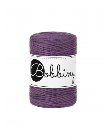 Fioletowy bawełniany skręcany pojedynczo sznurek 1.5mm 100m | BOBBINY