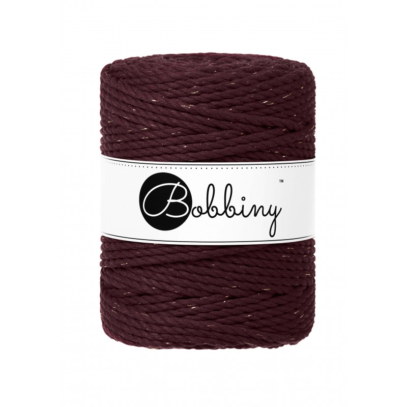Golden Burgundy | 3ply Macrame Rope 5mm 100m | Bobbiny