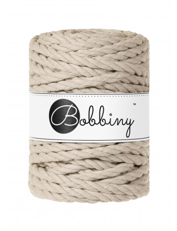 Beige Macrame Rope 3ply 9mm 30m - BOBBINY
