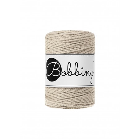 Beżowy sznurek do makamy 3ply 1.5mm 100m | Bobbiny