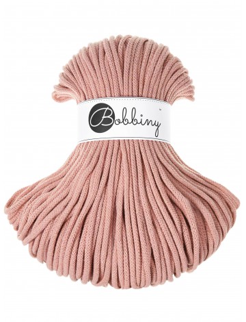 Różowe złoto sznurek bawełniany pleciony 5mm 100m | BOBBINY Premium