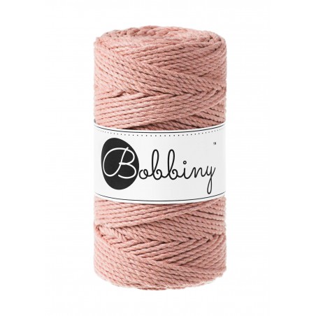 Różowe Złoto sznurek do makramy 3PLY bawełniany 3mm 100m | BOBBINY