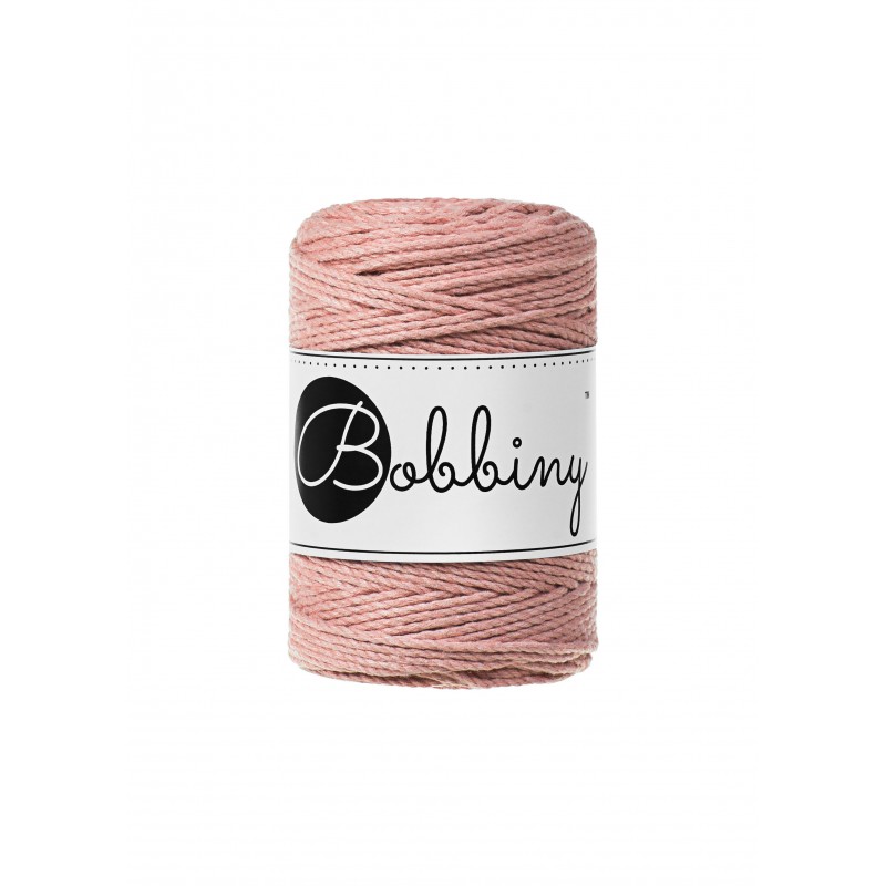 Blush macrame cotton rope 3ply 1.5mm 100m | Bobbiny