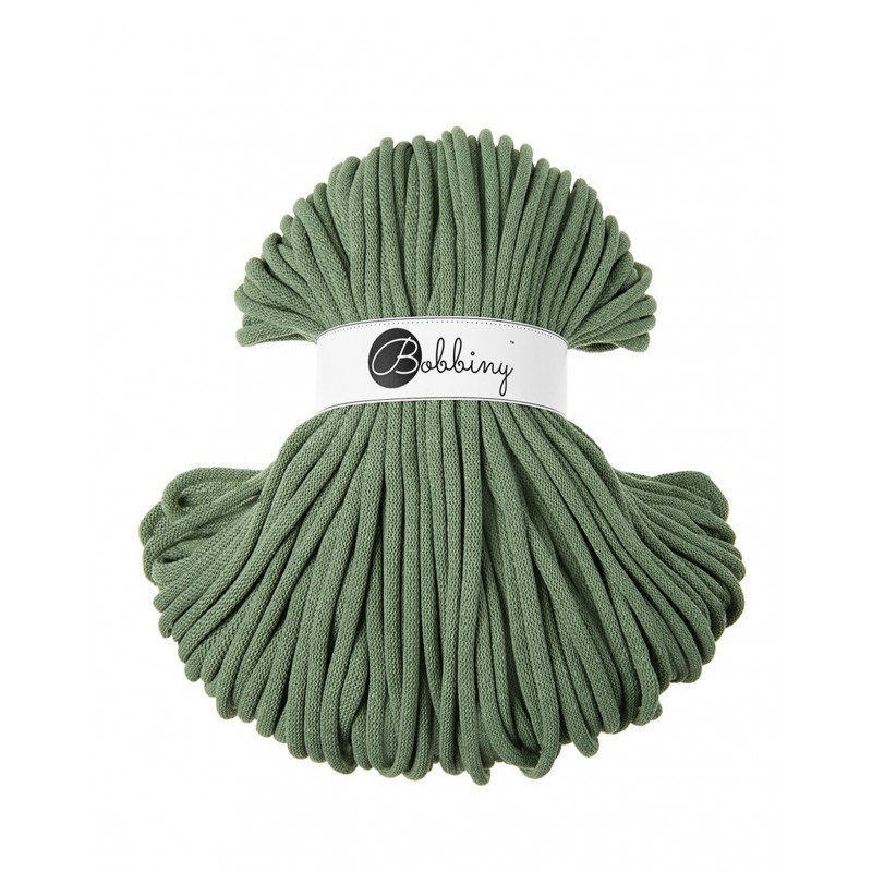 Eucalyptus-green cotton cord 100m 9mm - BOBBINY Jumbo
