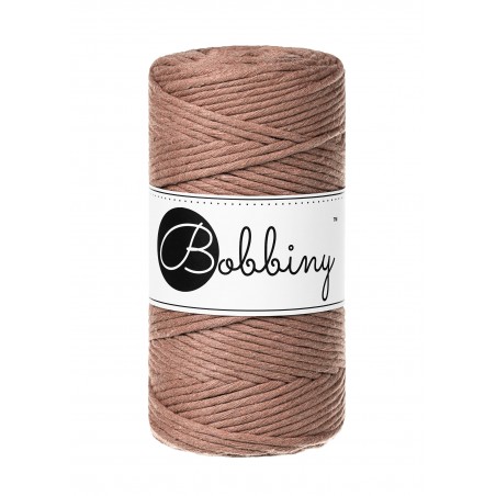 Mocha Mousse | Sznurek bawełniany skręcany pojedynczo 3mm 100m| BOBBINY