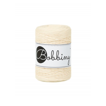 Butter Yellow single twist macrame cotton cord 1.5mm 100m | BOBBINY