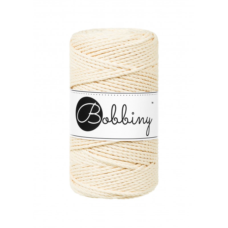 Butter Yellow Macrame Rope 3ply 3mm 100m | BOBBINY