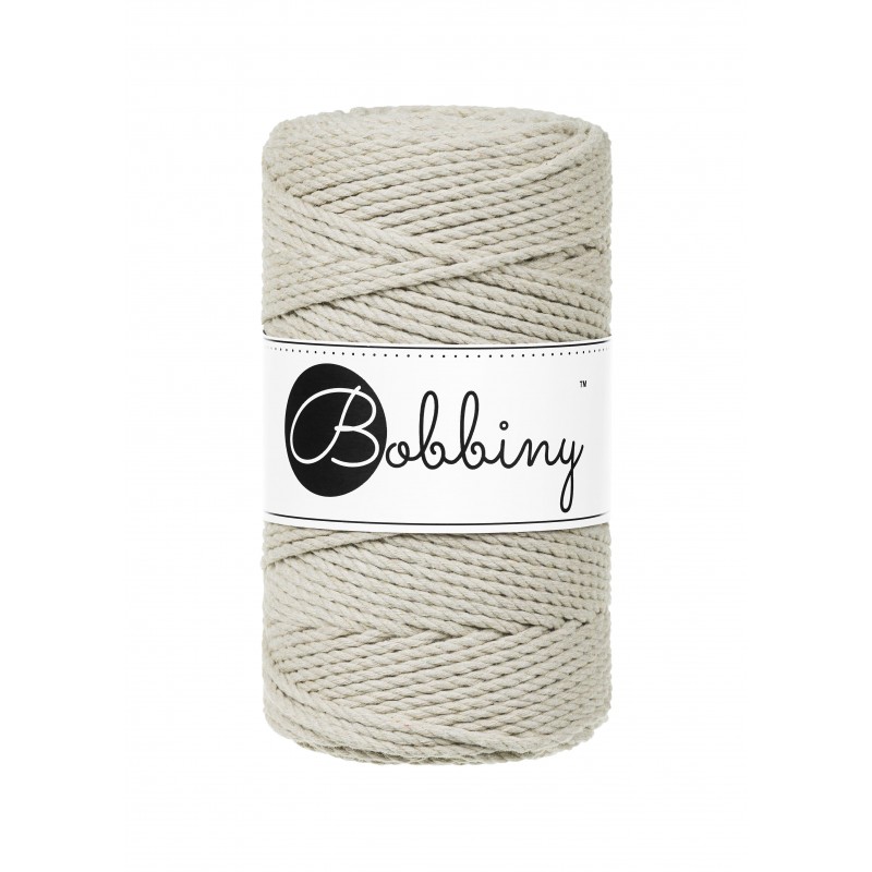 Pale Olive Macrame Rope 3ply 3mm 100m | BOBBINY