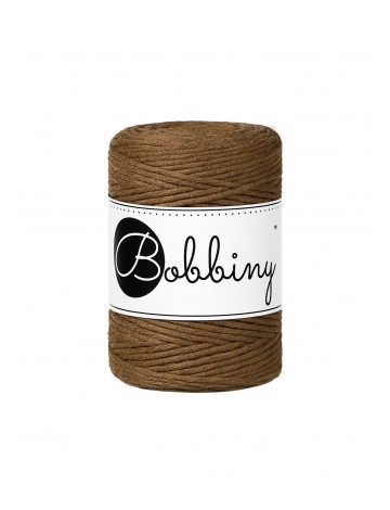 Nut Brown single twist macrame cotton cord 1.5mm 100m | BOBBINY
