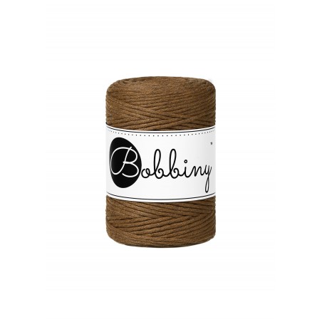 Nut Brown single twist macrame cotton cord 1.5mm 100m | BOBBINY