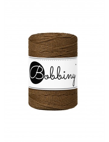 Nut Brown macrame cotton rope 3ply 1.5mm 100m | Bobbiny